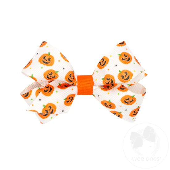 MINI HALLOWEEN THEME GROSGRAIN BOW