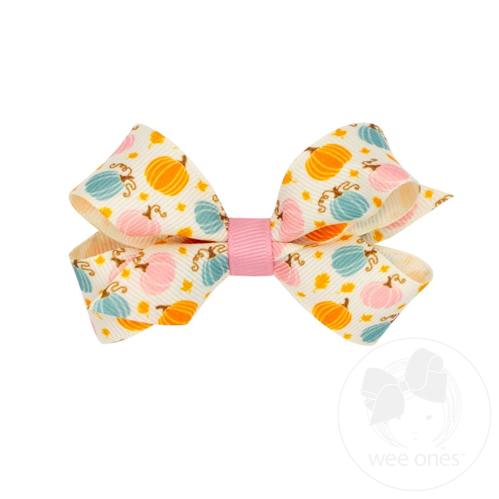 MINI GROSGRAIN HARVEST PRINT BOW