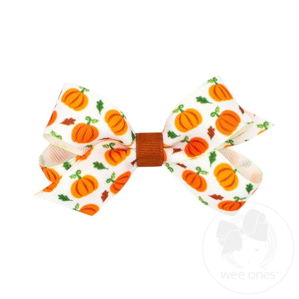 MINI GROSGRAIN HARVEST PRINT BOW
