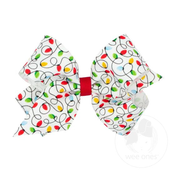 MEDIUM GROSGRAIN CHRISTMAS PRINT BOW
