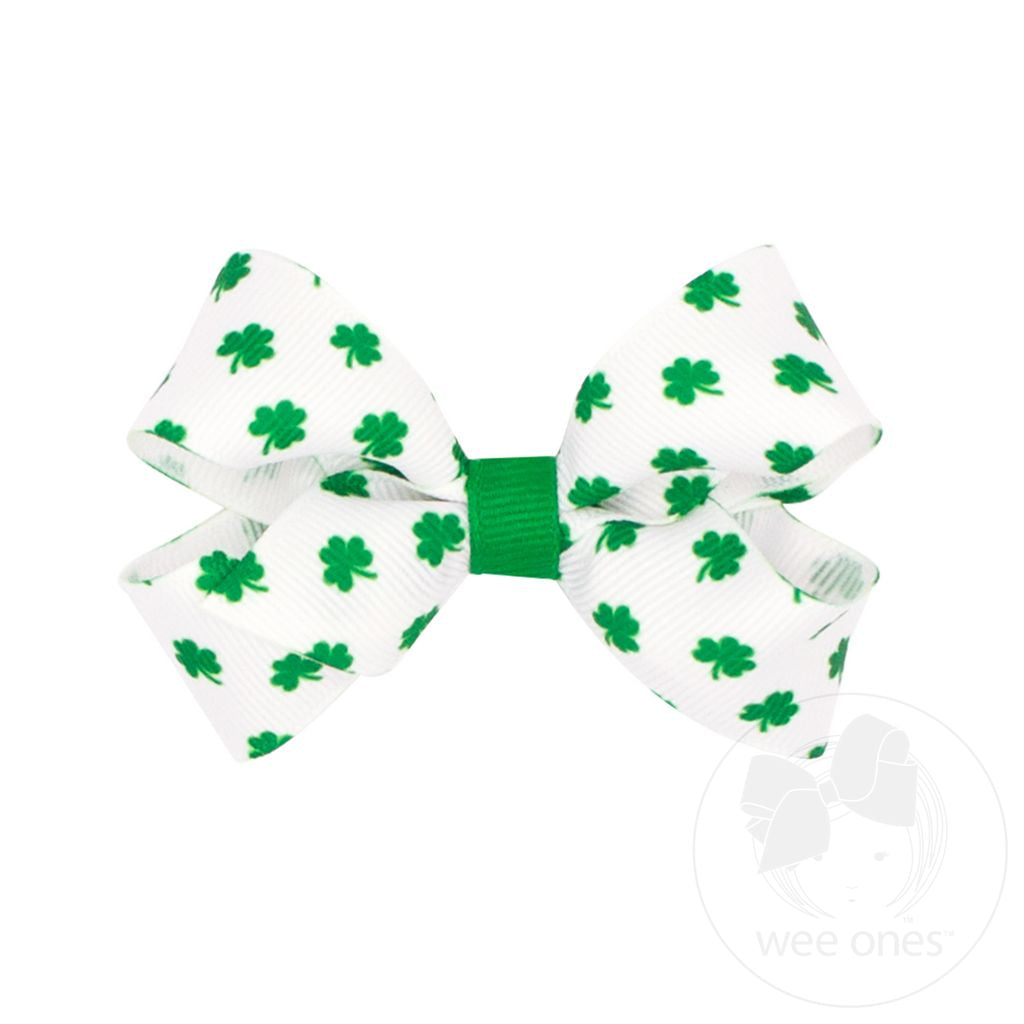 MINI SHAMROCK PRINT BOW