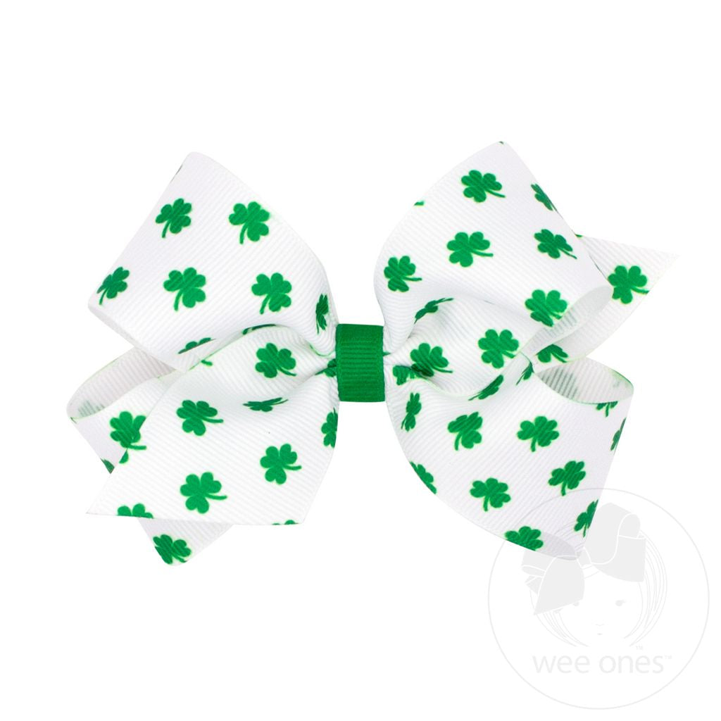 MEDIUM SHAMROCK PRINT BOW