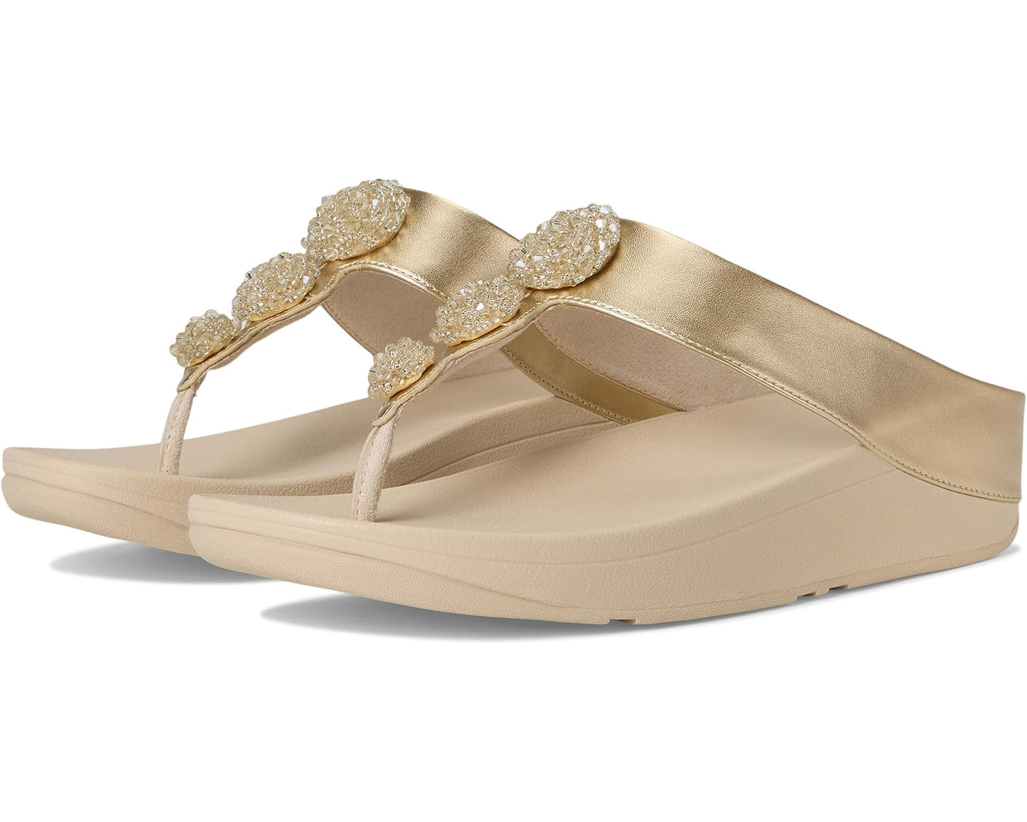 FINO BEADIE-BUTTON METALLIC TOE POST