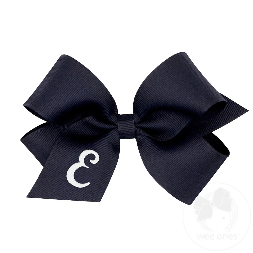 Medium Monogrammed Grosgrain Girls Hair Bow