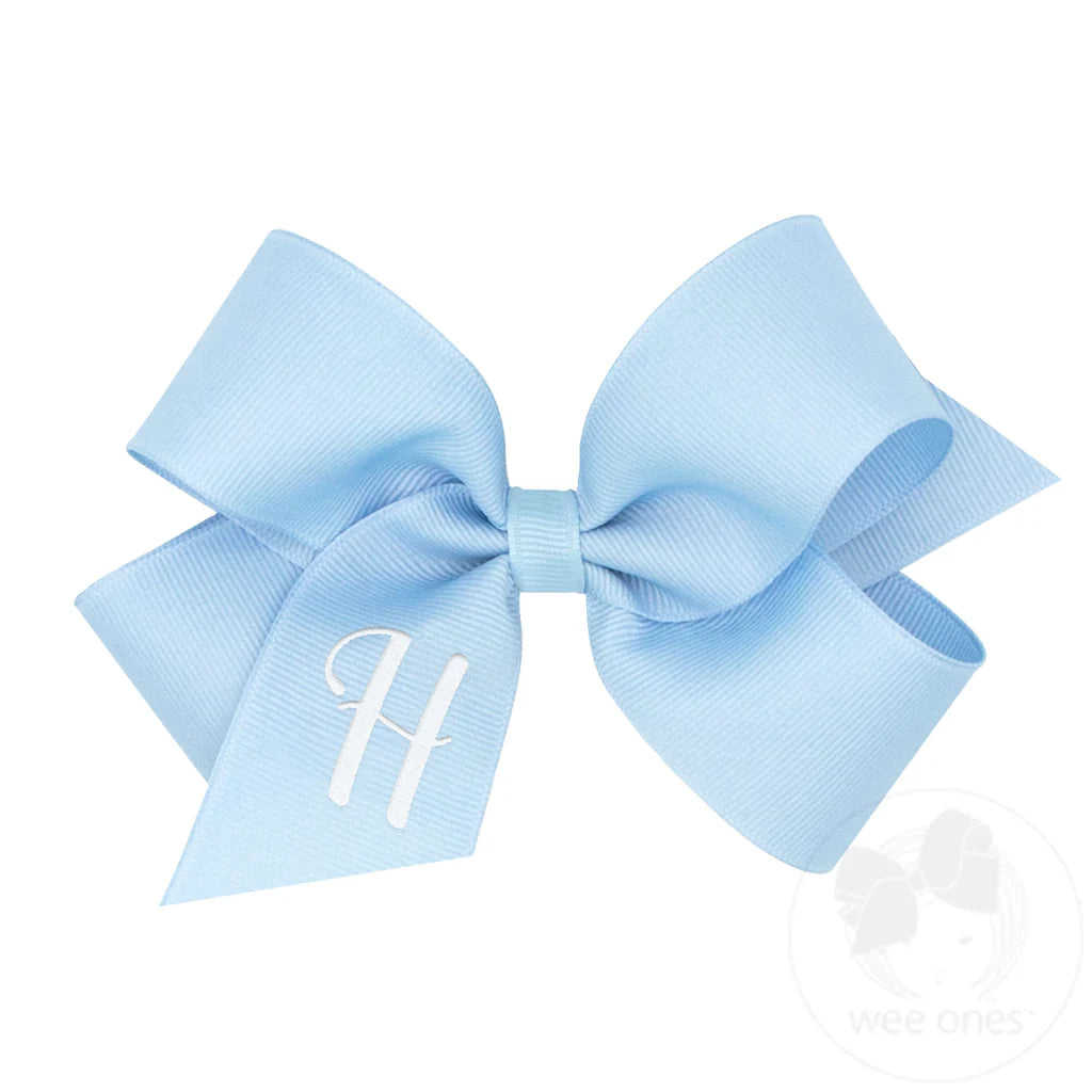 MONOGRAM GROSGRAIN MED INITIAL BOW