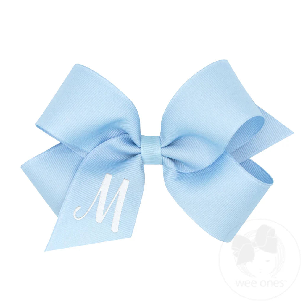 MONOGRAM GROSGRAIN MED INITIAL BOW