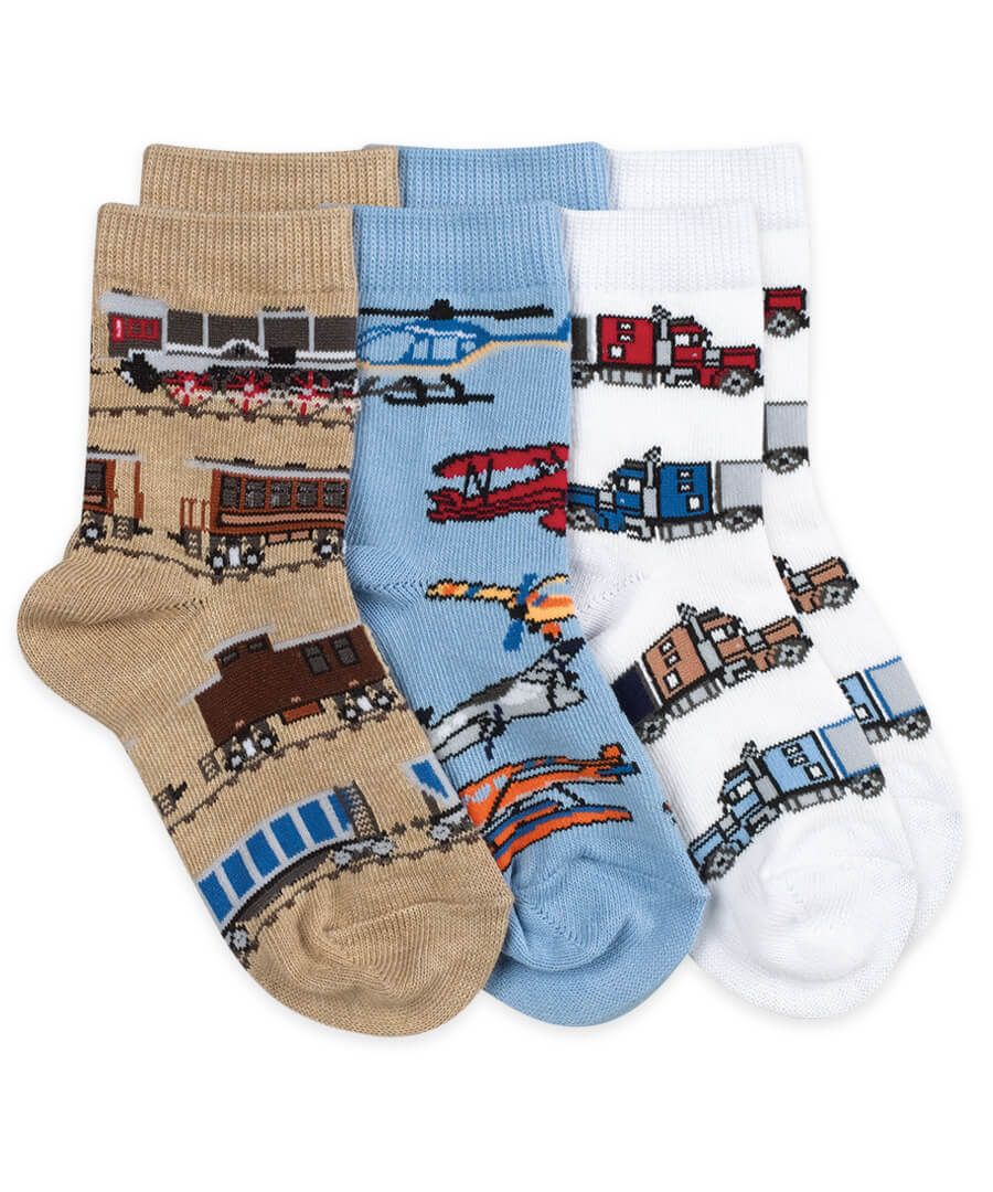 Transportation Pattern Crew Socks