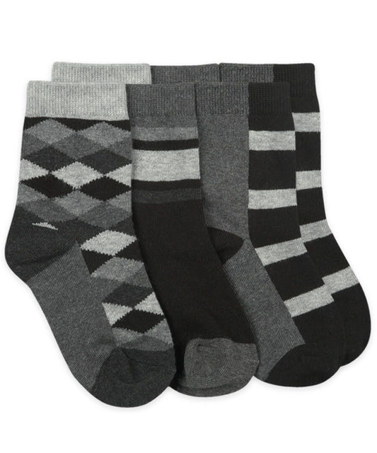 Argyle & Stripe Dress Crew Socks 3 Pair Pack