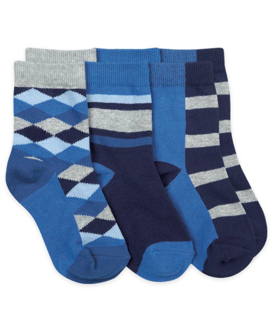 Argyle & Stripe Dress Crew Socks 3 Pair Pack