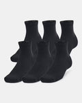 UA Training Cotton Unisex 6-Pack Quarter Socks