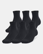 UA Training Cotton Unisex 6-Pack Quarter Socks