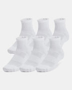 UA Training Cotton Unisex 6-Pack Quarter Socks