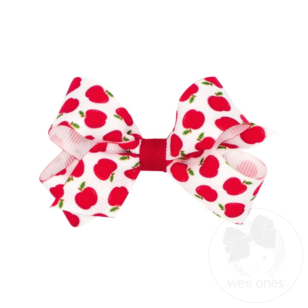 MINI GROSGRAIN HARVEST PRINT BOW