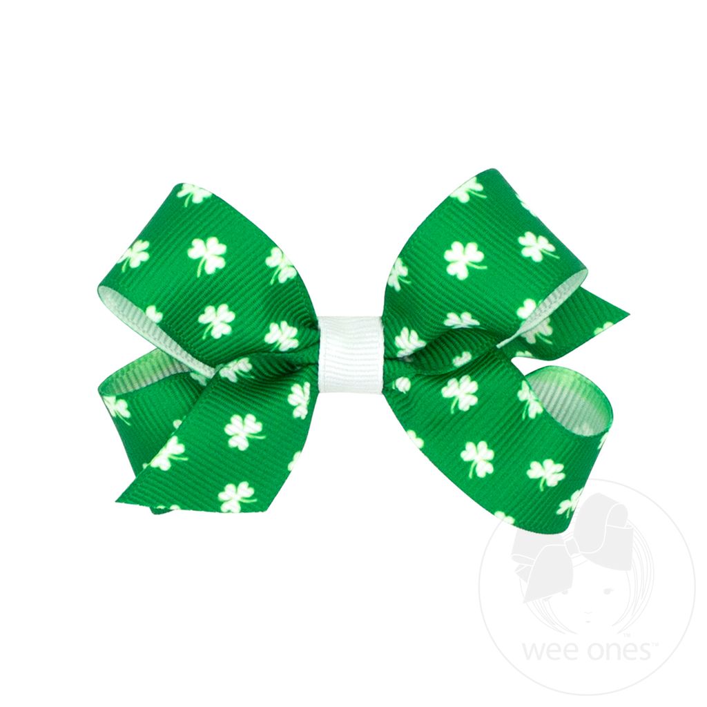 MINI SHAMROCK PRINT BOW