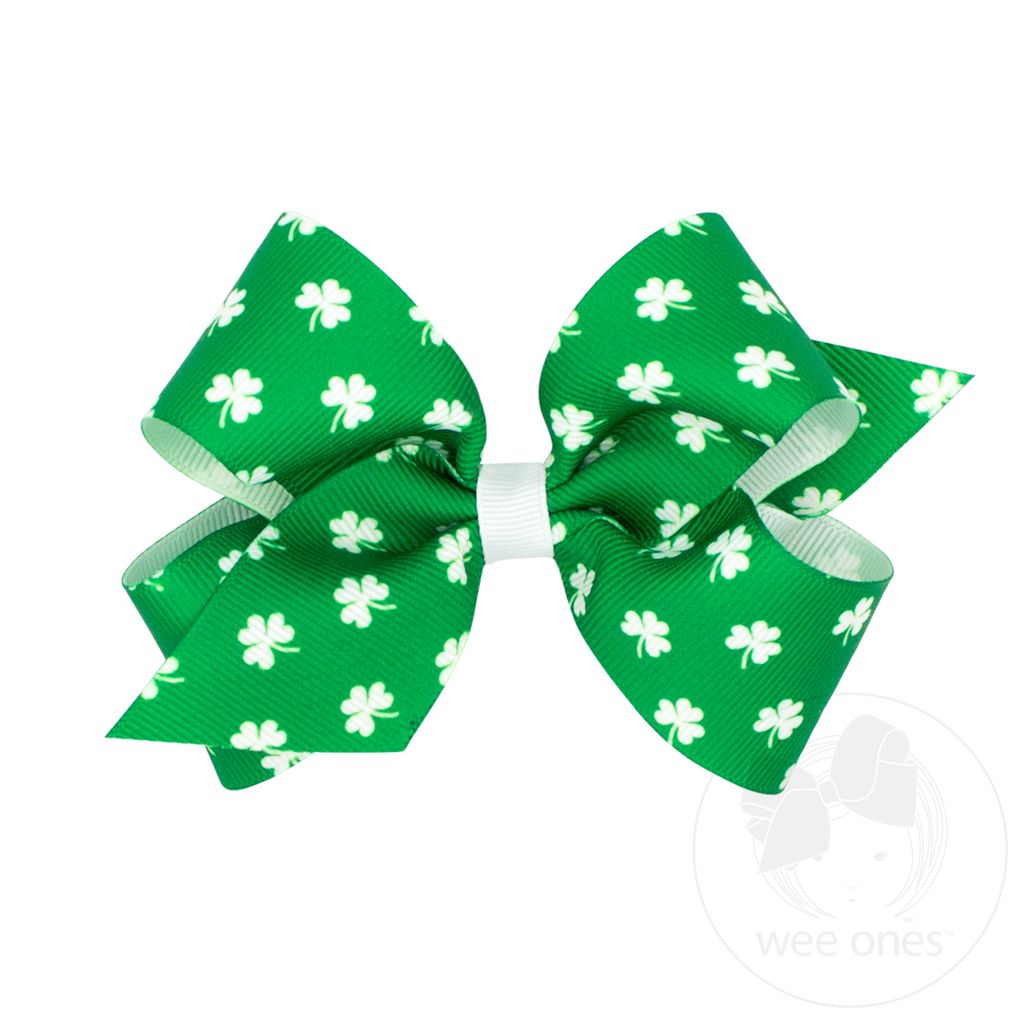 MEDIUM SHAMROCK PRINT BOW