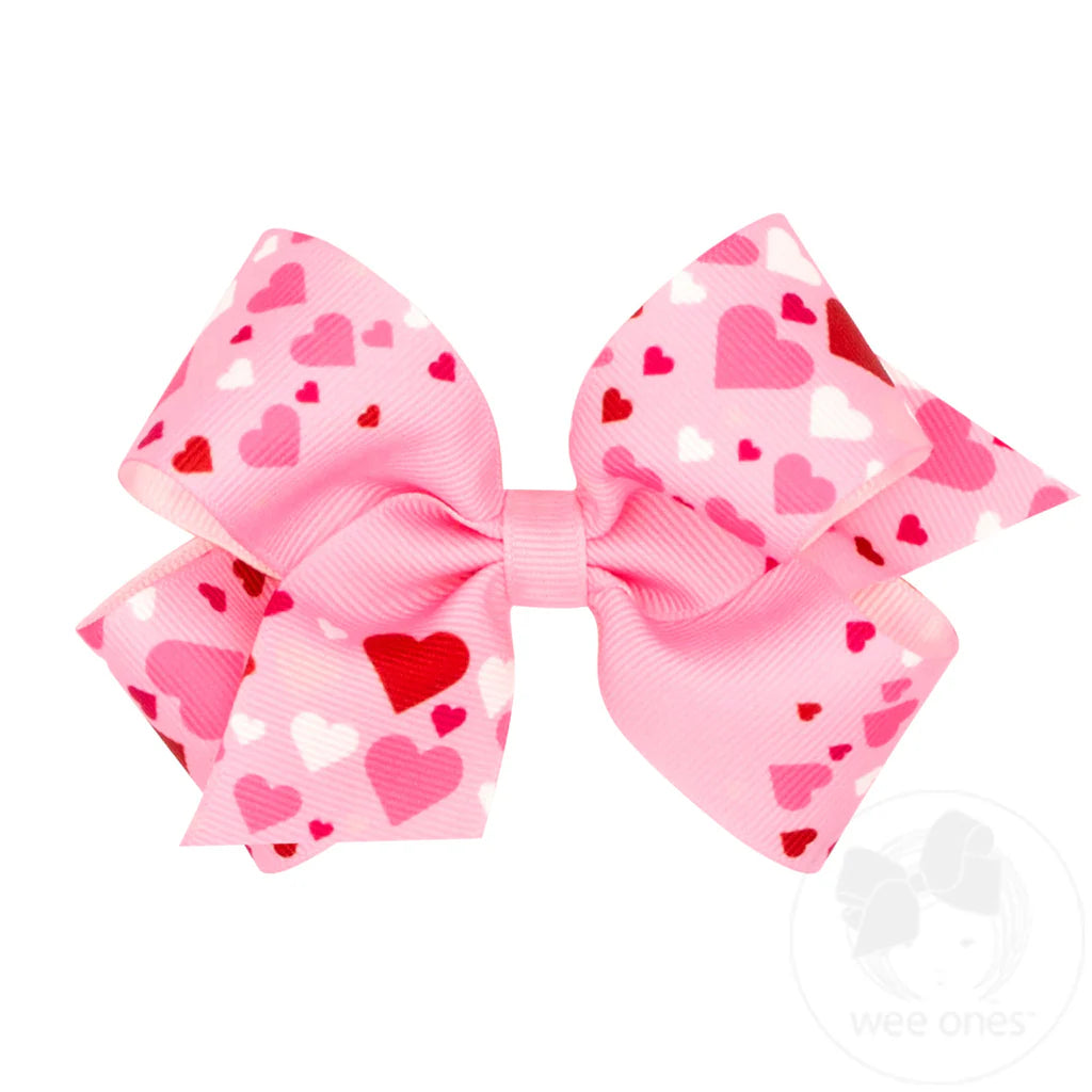 MEDIUM HEART PRINT GROSGRAIN