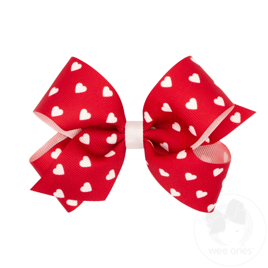 MEDIUM HEART PRINT GROSGRAIN