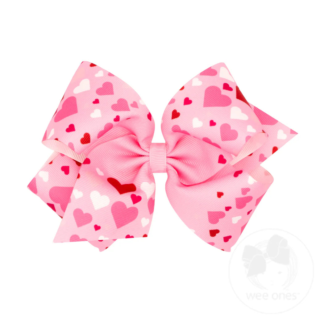 KING HEART PRINT GROSGRAIN
