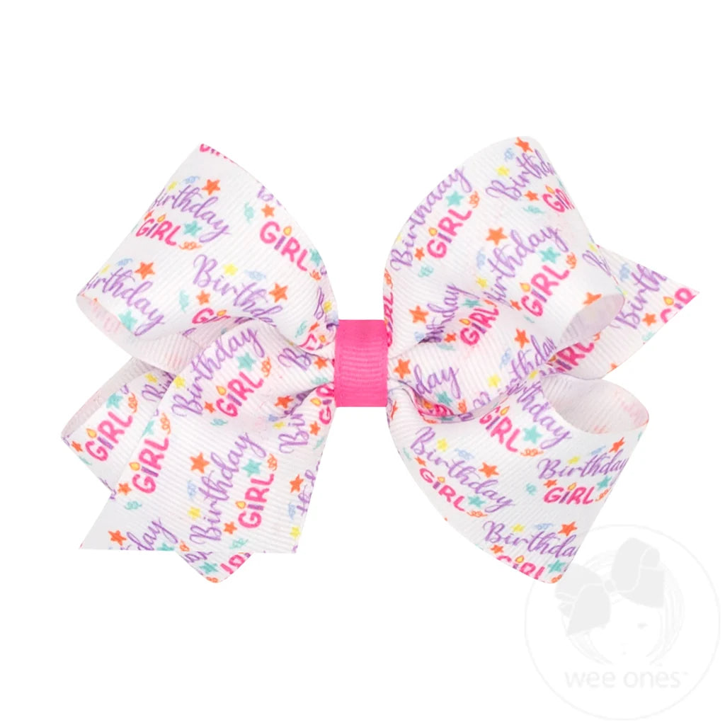 MEDIUM BIRTHDAY PRINT GROSGRAIN BOW