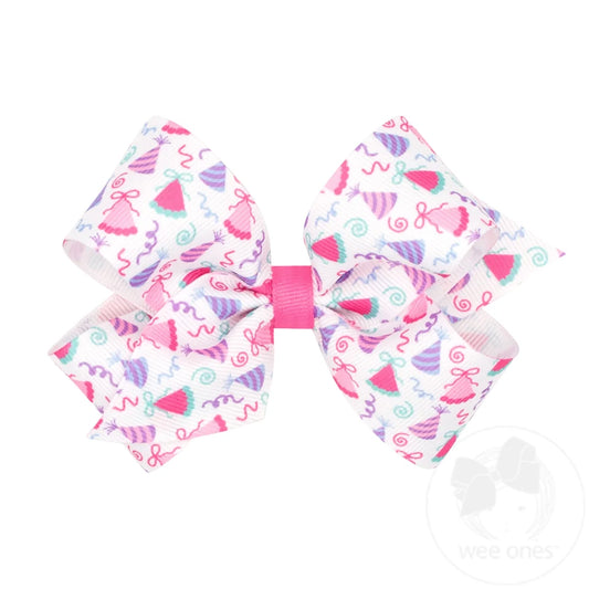 MEDIUM BIRTHDAY PRINT GROSGRAIN BOW