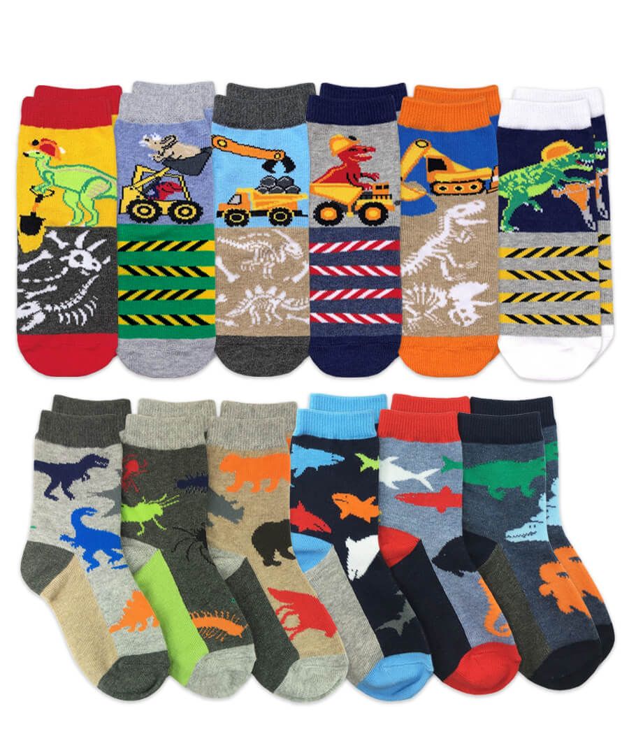 Construction Dinosaurs Crew Socks 1 Pair