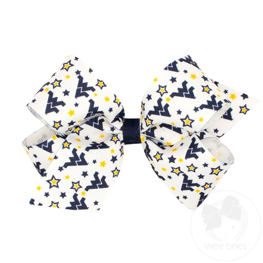 MEDIUM COLLEGE STAR PRINT BOW