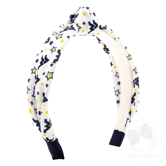 COLLEGE STAR PRINT KNOT HEADBAND