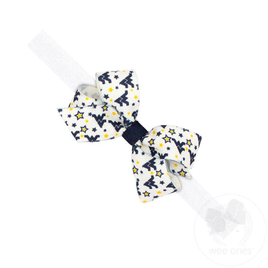 MINI WVU GROSGRAIN HEADBAND W/ BOW