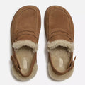 GEN-FF SUEDE SHEARLING BACK-STRAP MULES