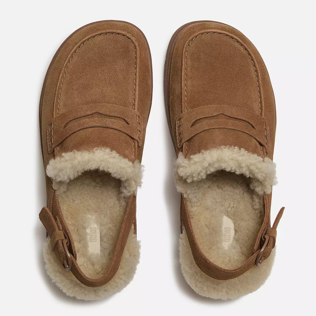 GEN-FF SUEDE SHEARLING BACK-STRAP MULES