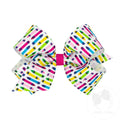 Medium Back to School Print Grosgrain Hair Bow
