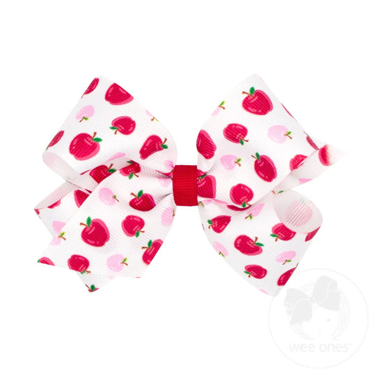 Medium Back to School Print Grosgrain Hair Bow