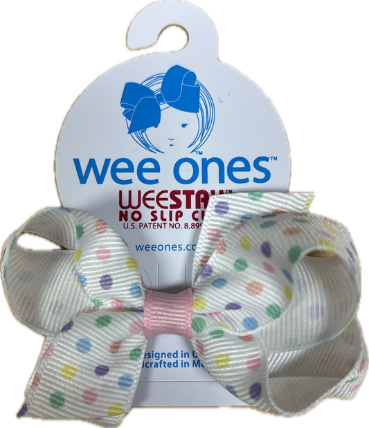 MINI EASTER BUNNY PRINT BOW