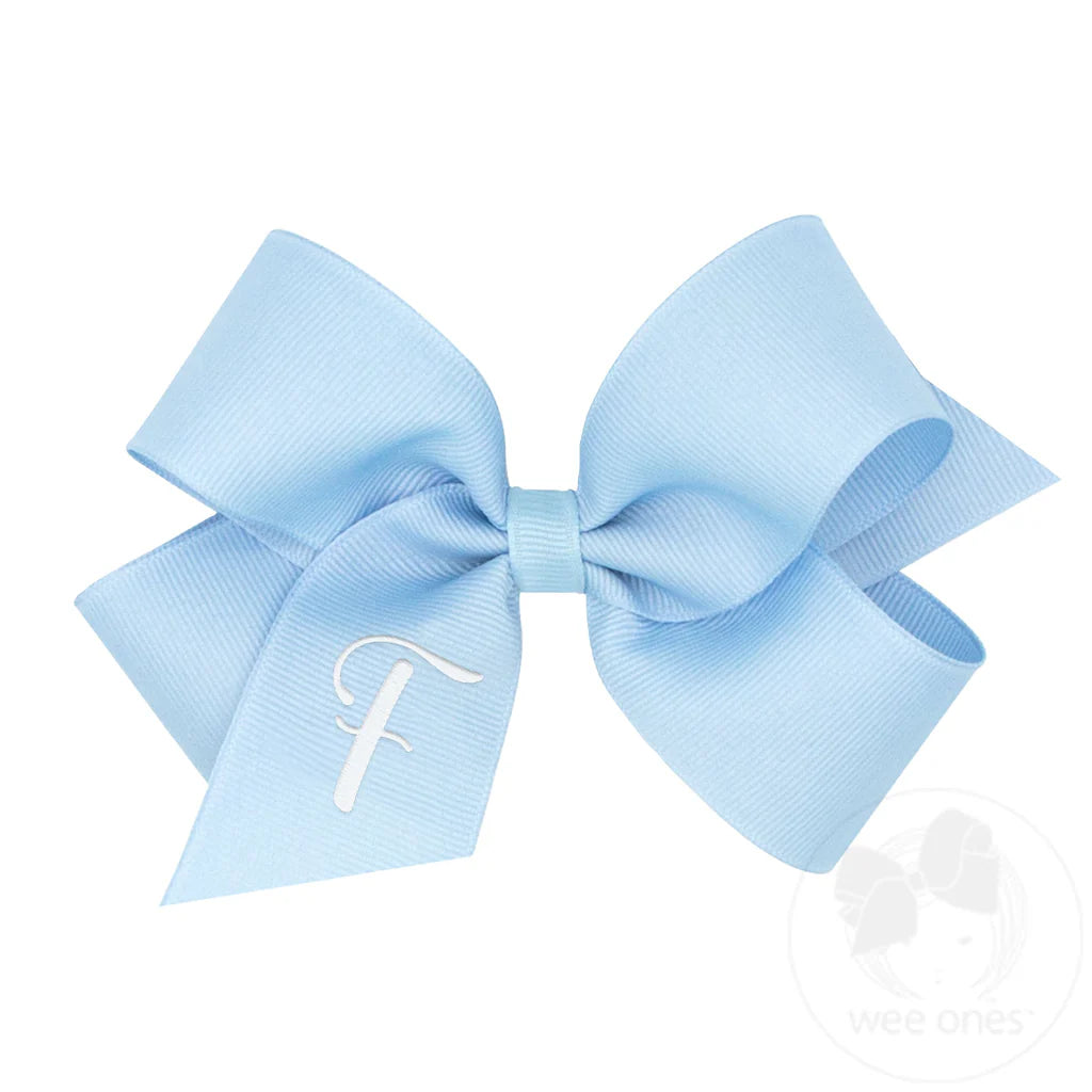MONOGRAM GROSGRAIN MED INITIAL BOW