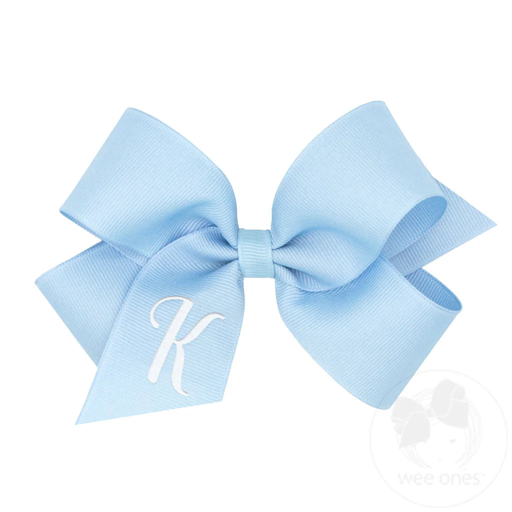 MONOGRAM GROSGRAIN MED INITIAL BOW
