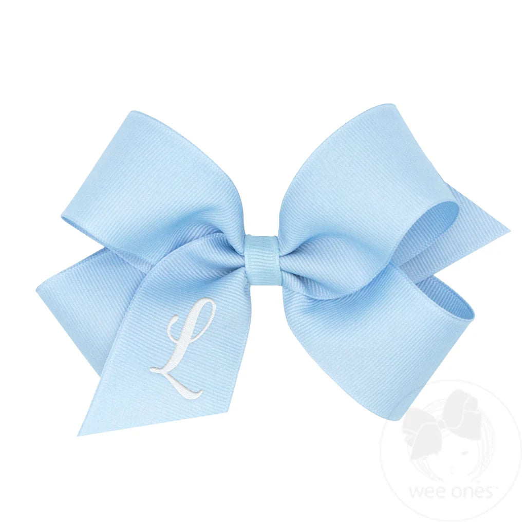 MONOGRAM GROSGRAIN MED INITIAL BOW