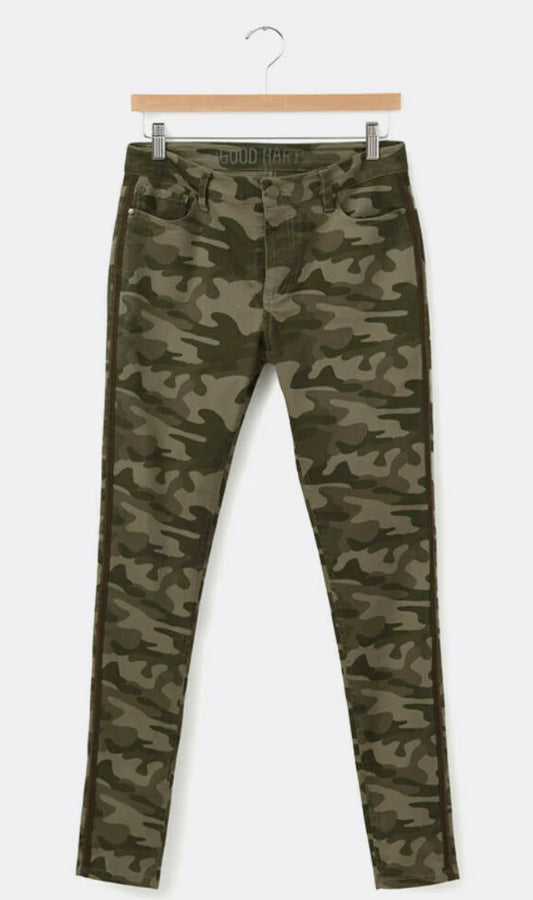DENIM TWILL CAMO PANTS