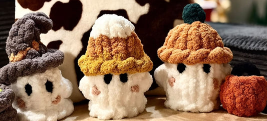 Handmade crochet ghost set