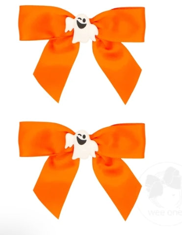 2PK SATIN BOWS/BUT CENTER
