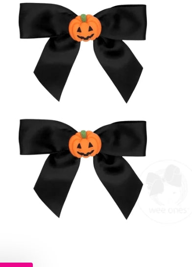2PK SATIN BOWS/BUT CENTER