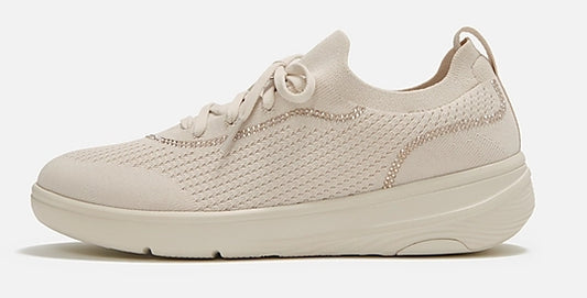 SUPER-Q CRYSTAL TRIM KNIT SLIP ON LACE UP