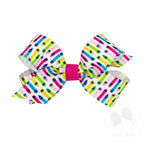 Mini Back to School Print Grosgrain Hair Bow