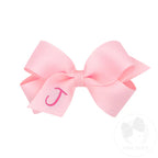 Mini Monogrammed Grosgrain Bow