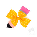 Medium Pencil Print Grosgrain 2-Loop Hair Bow